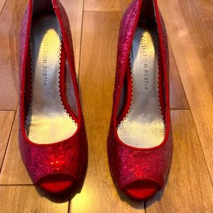 Collection Portia Red Glitter stilettos